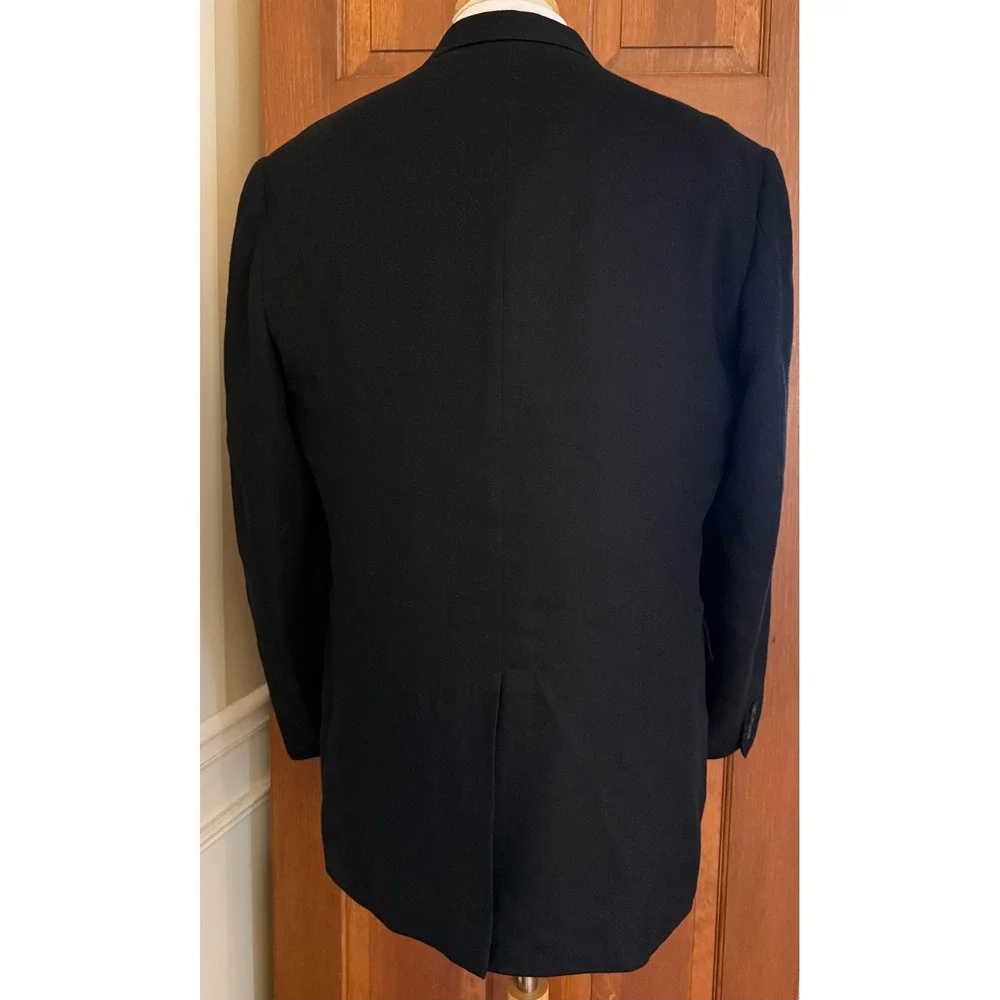 Nordstrom Loro Piana Mens 100% Camel Hair Blazer 44 EX-L Black Sport Coat Jacket